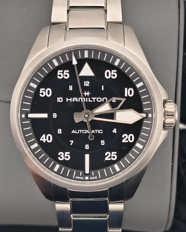 2026 Hamilton Khaki Aviation 36MM Black Dial Steel Bracelet (H76215130)
