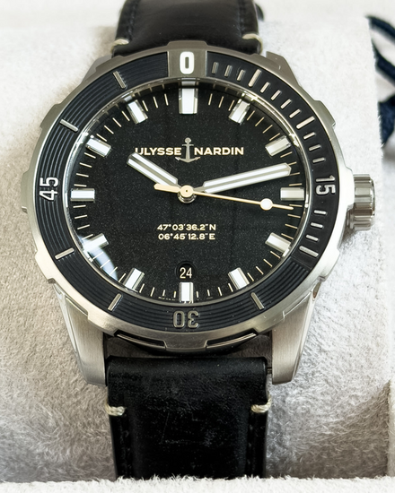 2021 Ulysse Nardin Diver 42MM Black Dial Leather Strap (8163-175/92)