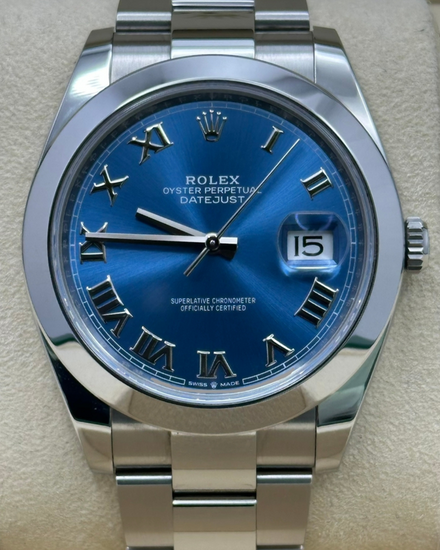 2023 Rolex Datejust 41MM Blue "Azzurro" Dial Oyster Bracelet (126300)