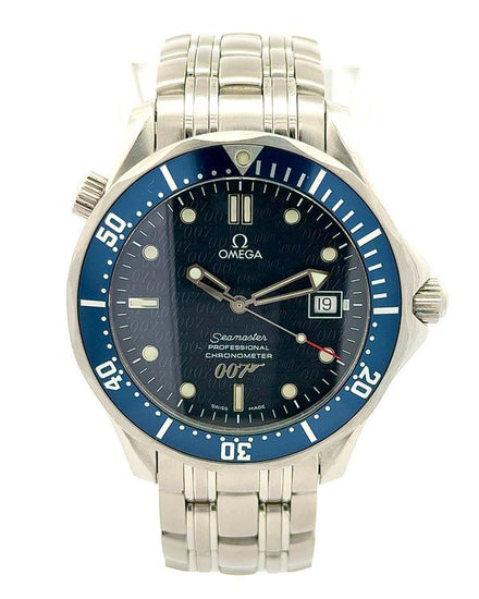 2002 Omega Seamaster Diver 300M "40 Years of James Bond" L.E. 41.5MM Blue Dial Steel Bracelet (2537.80.00)