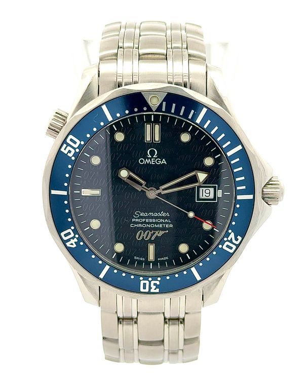 2002 Omega Seamaster Diver 300M "40 Years of James Bond" L.E. 41.5MM Blue Dial Steel Bracelet (2537.80.00)