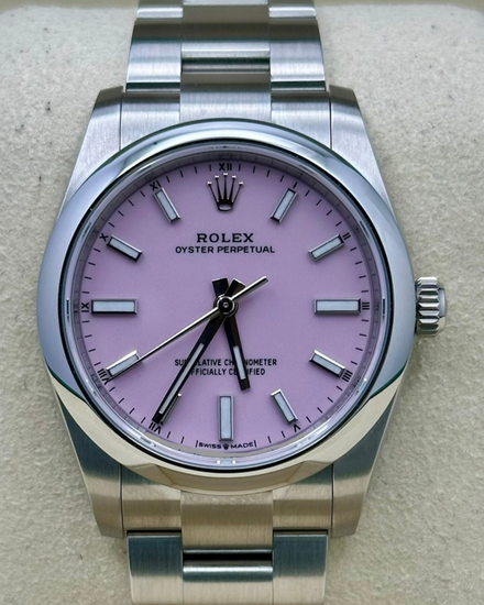 2026 Rolex Oyster Perpetual 34MM Pink Dial Oyster Bracelet (124200)