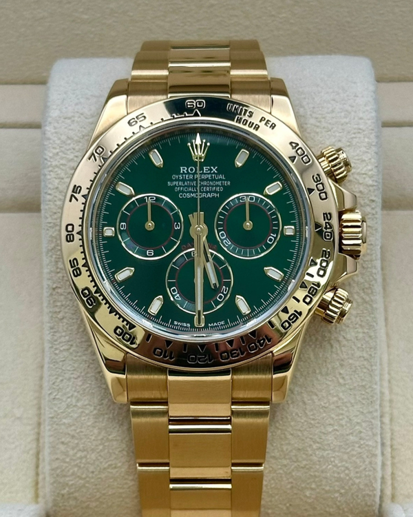 2017 Rolex Cosmograph Daytona "John Mayer" 40MM Green Dial Yellow Gold Oyster Bracelet (116508)