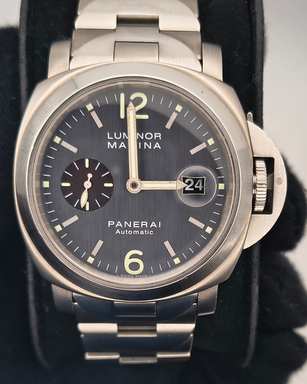 Panerai Luminor Marina 44MM Grey Dial Titanium Bracelet (PAM00091)