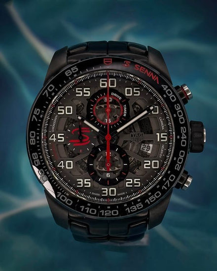 No Reserve - Tag Heuer Carrera "Senna" S.E. 45MM Skeleton Dial Steel Bracelet (CAR2A1L)