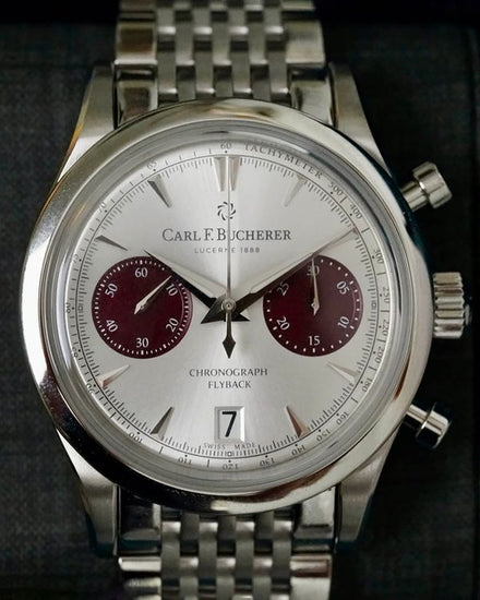 No Reserve - Carl F. Bucherer Manero Flyback 40MM Silver Dial Steel Bracelet (00.10927.08.13.24)