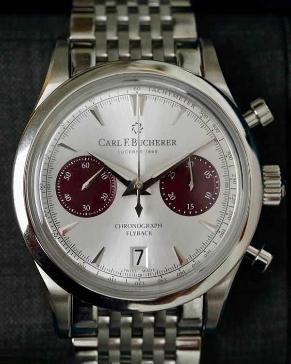 No Reserve - Carl F. Bucherer Manero Flyback 40MM Silver Dial Steel Bracelet (00.10927.08.13.24)