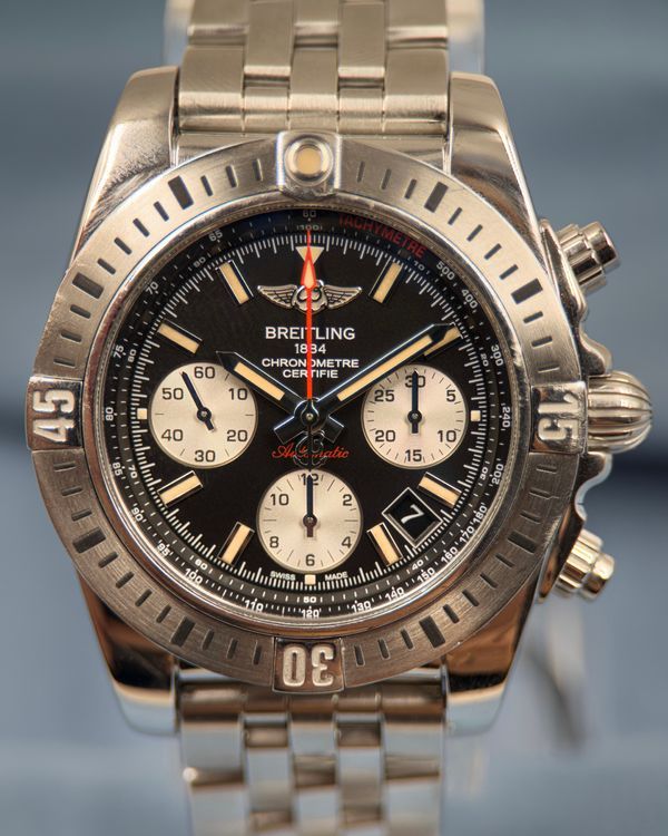 No Reserve - Breitling Chronomat Airborne 41M Black Dial Steel Bracelet (AB0144)