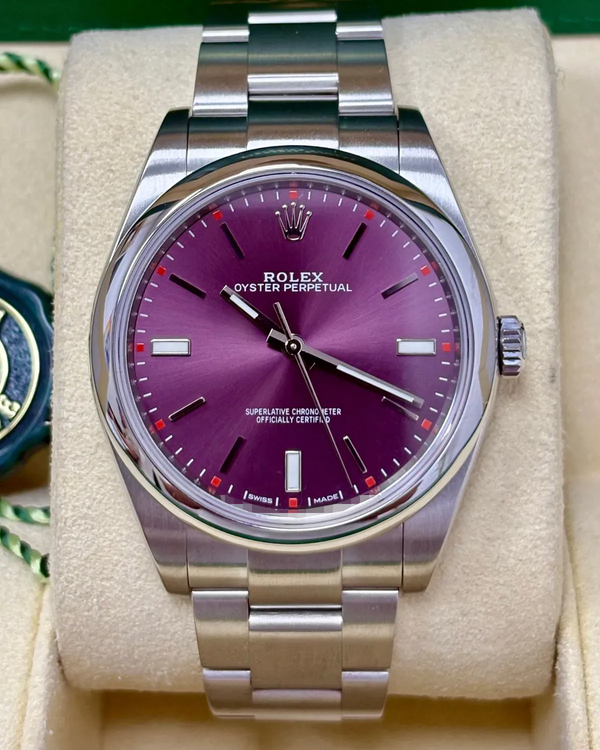 Rolex Oyster Perpetual 39MM Grape Dial Oyster Bracelet (114300)