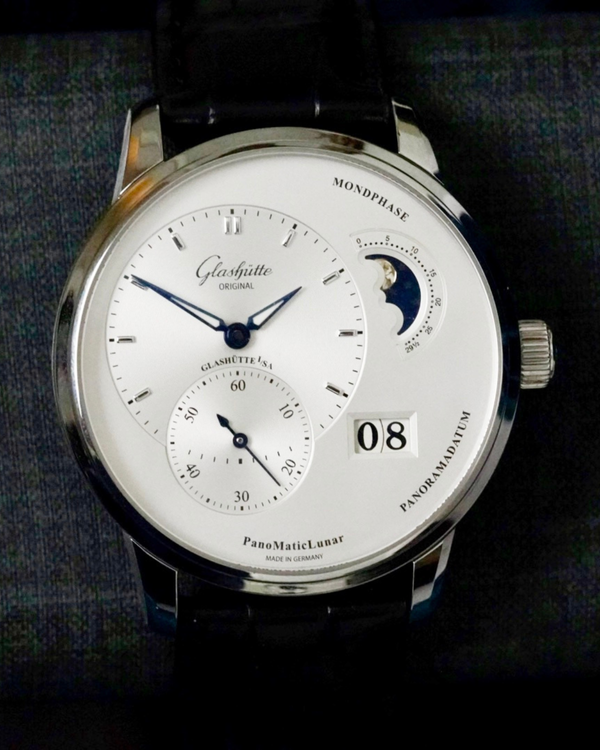 No Reserve - 2024 Glashütte Original PanoMaticLunar 40MM Silver Dial Leather Strap (1-90-02-42-32-61)