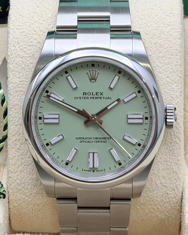 2026 Rolex Oyster Perpetual 41MM Pistachio Dial Oyster Bracelet (134300)