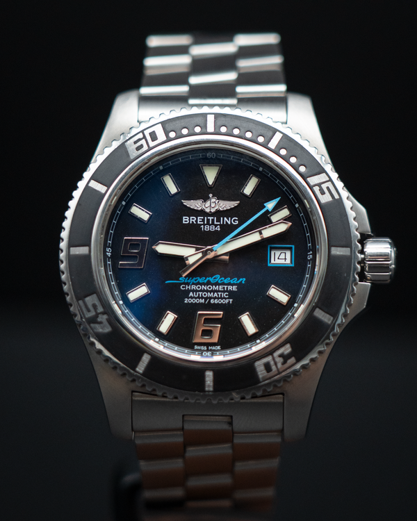 No Reserve - 2012 Breitling Superocean 44MM Black Dial Steel Bracelet (A1739102/BA79)