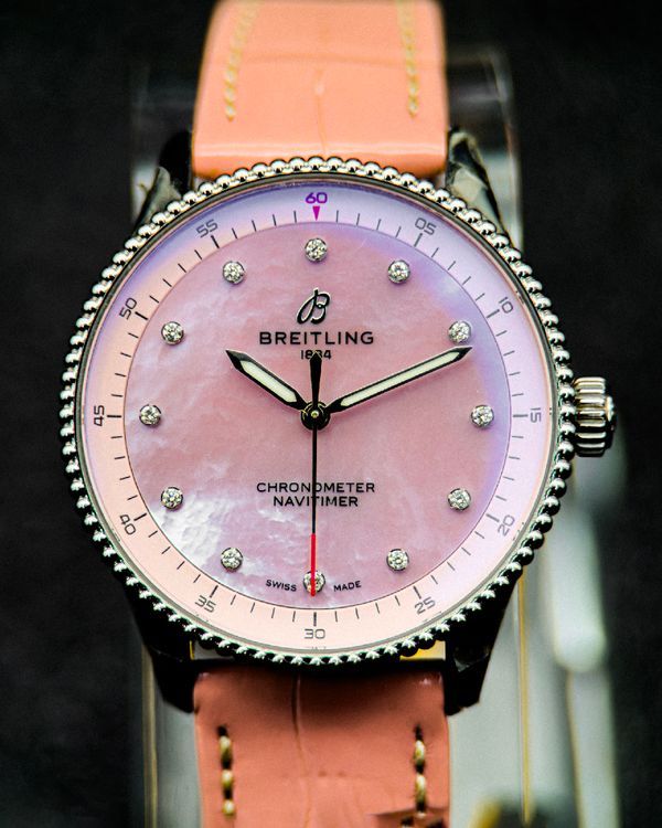 No Reserve - 2025 Breitling Navitimer 32MM Quartz Mother of Pearl Dial Leather Strap (A77320)