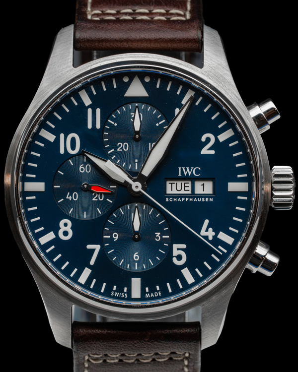 2019 IWC Schaffhausen Pilot Chronograph "Le Petit Prince" 43MM Blue Dial Leather Strap (IW377714)