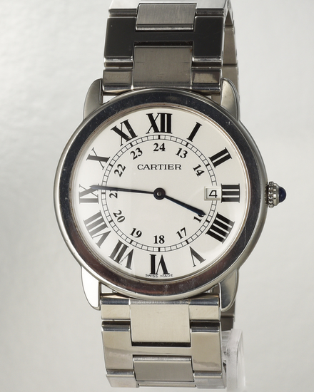 Cartier Rotonde De Cartier Solo 36MM Quartz White Dial Steel Bracelet (2934)