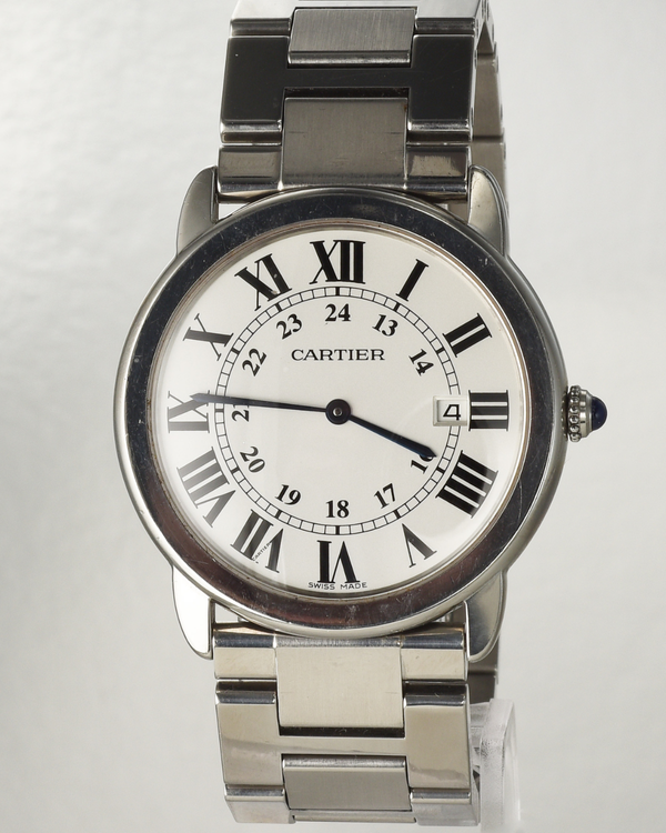 Cartier Rotonde De Cartier Solo 36MM Quartz White Dial Steel Bracelet (2934)