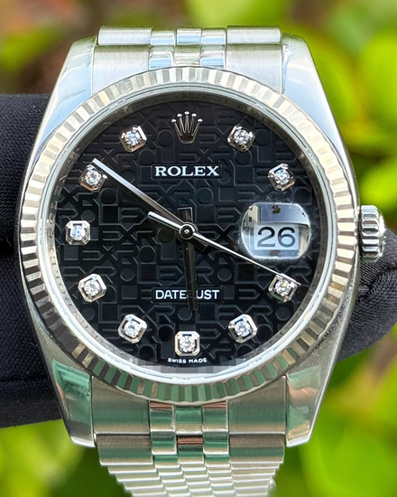 2009 Rolex Datejust 36MM Black "Jubilee" Dial Super Jubilee Bracelet (116234)