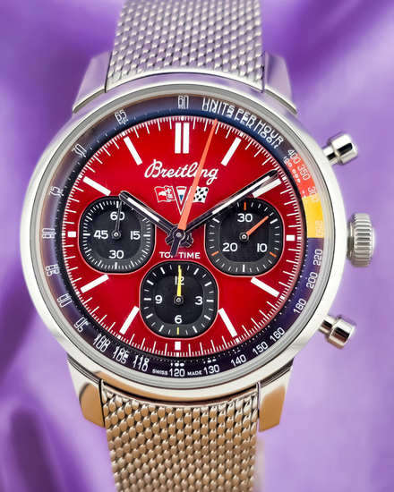2025 Breitling Top Time B01 Chevrolet Corvette 41MM Red Dial Steel Bracelet (AB01761A1K1A1)
