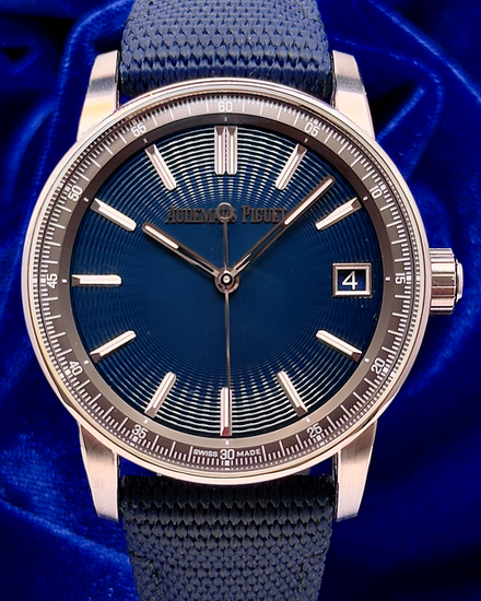 2025 Audemars Piguet Code 11.59 41MM Blue Dial Textile Strap (15210ST.OO.A348KB.01)