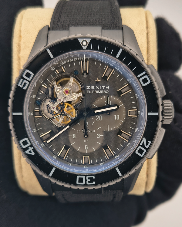2015 Zenith El Primero Stratos Spindrift 45MM Black Dial Rubber Strap (75.2060.4061/21.R573)