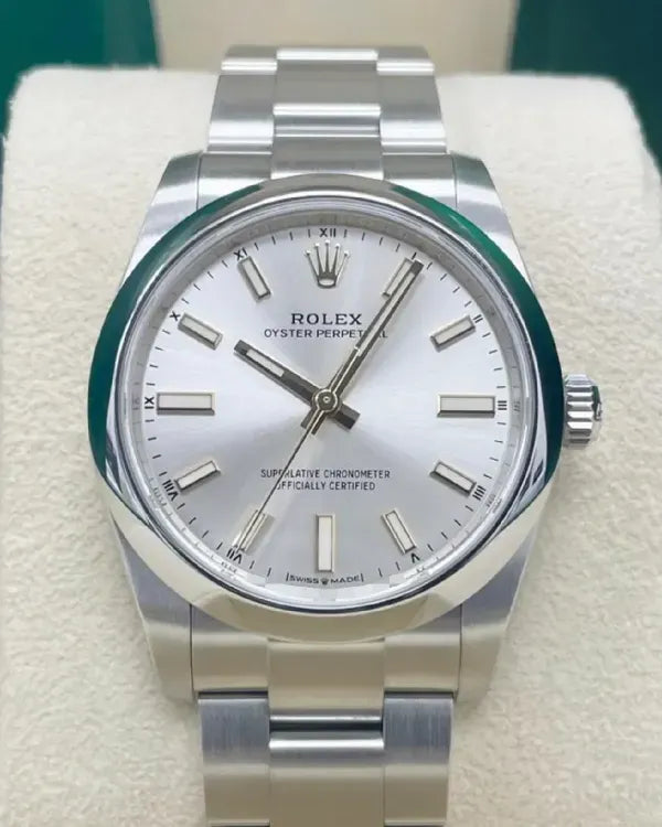 2022 Rolex Oyster Perpetual 34MM Silver Dial Oyster Bracelet (124200)