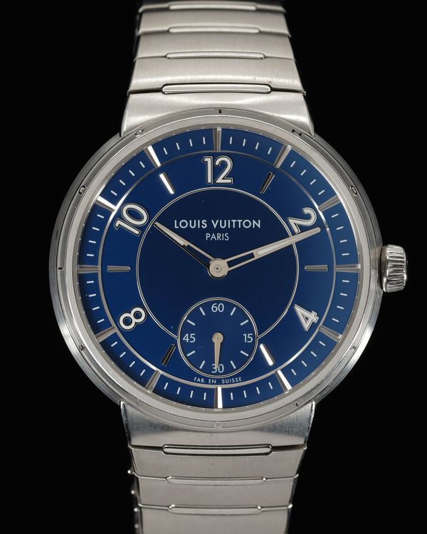 2026 Louis Vuitton Tambour 40MM Blue Dial Steel Bracelet  (W1ST20)