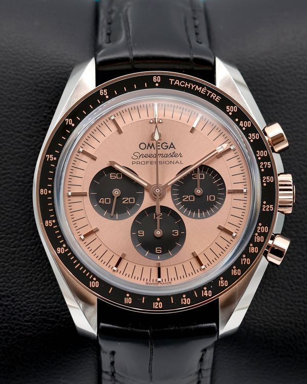 No Reserve - 2026 Omega Speedmaster Professional Moonwatch 42MM Pink Dial Leather Strap (310.23.42.50.99.001)