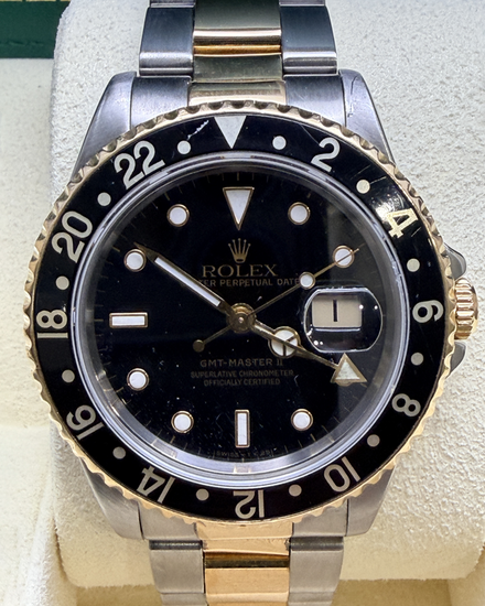 Rolex GMT-Master II 40MM Black Dial Two-Tone Oyster Bracelet (16713)