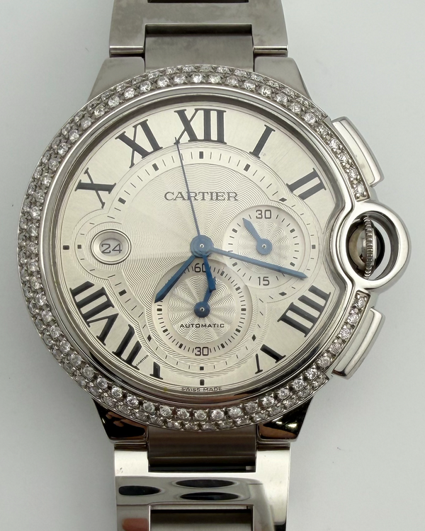 Cartier Ballon Bleu XL 44MM Silver Dial Steel Bracelet (W6920002)