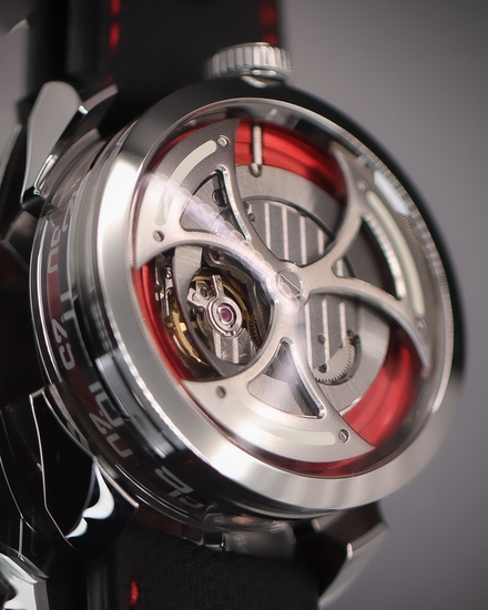 MB&F MAD Edition 1 Edition Red 42MM Skeleton Dial Leather Strap (M.A.D. 1)