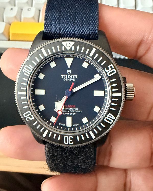2023 Tudor Pelagos FXD "Alinghi Red Bull Racing" 42MM Blue Dial Textile Strap (25707KN)