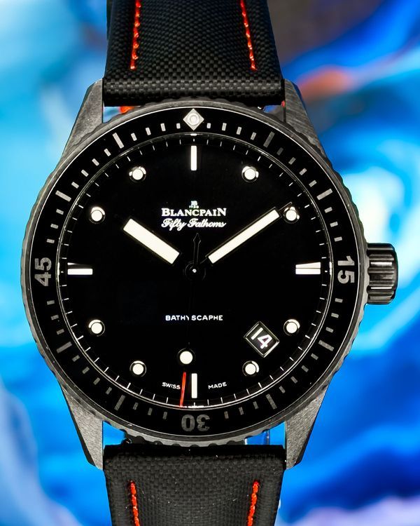 Blancpain Fifty Fathoms Bathyscaphe 43.6MM Black Dial Textile Strap (5000 0130 NABA)