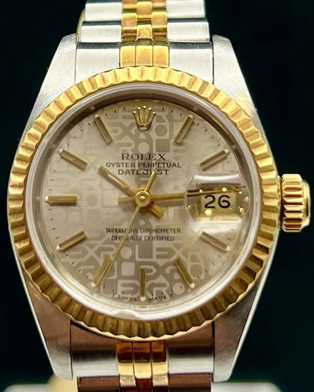 1992 Rolex Lady-Datejust 26MM Silver "Jubilee Motif" Dial Two-Tone Jubilee Bracelet (69713)