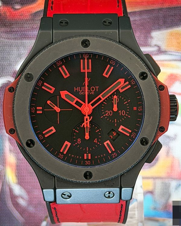 Hublot Big Bang "All Black Red" L.E. 44MM Black Dial Leather Strap (301.CI.1130.GR.ABR10)