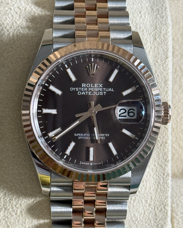 2023 Rolex Datejust 36MM Chocolate Dial Two-Tone Jubilee Bracelet (126231)