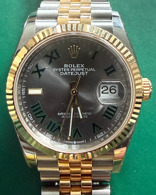 2023 Rolex Datejust "Wimbledon" 36MM Slate Dial Two-Tone Jubilee Bracelet (126233)