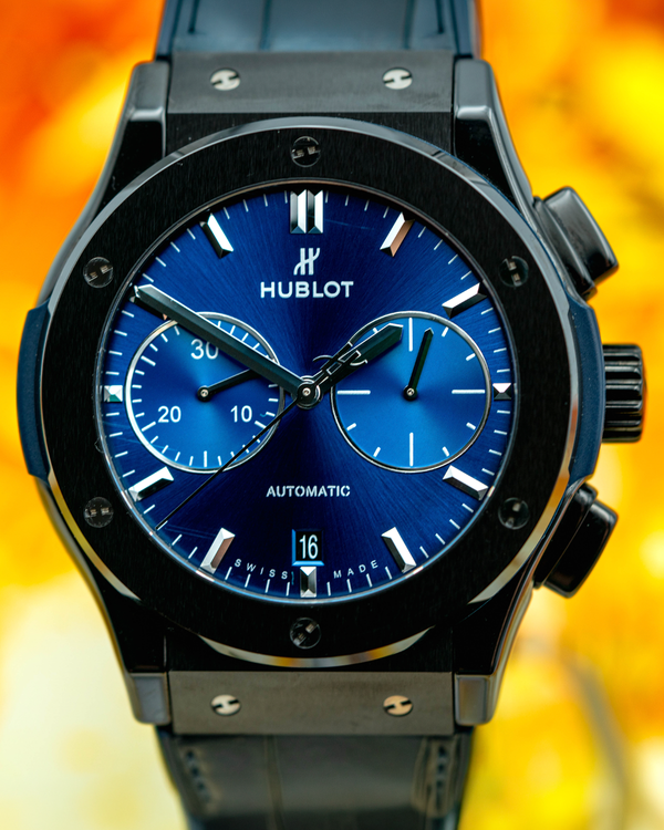 2019 Hublot Classic Fusion 45MM Blue Dial Leather Strap (521.CM.7170.LR)
