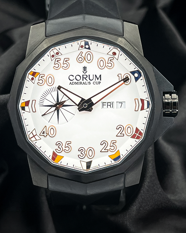 Corum Admiral's Cup Competition 48MM White Dial Rubber Strap (A690/04313)
