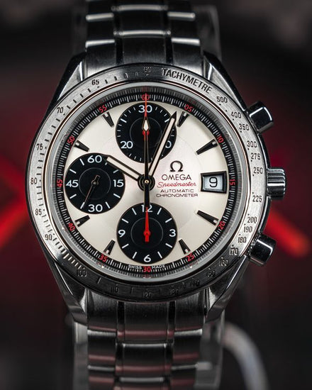 No Reserve - 2011 Omega Speedmaster Date "Panda" 40MM White Dial Steel Bracelet (3211.31.00)