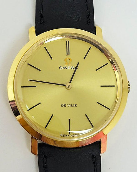 1969 Omega De Ville 34MM Champagne Dial Aftermarket Leather Strap (111.067)
