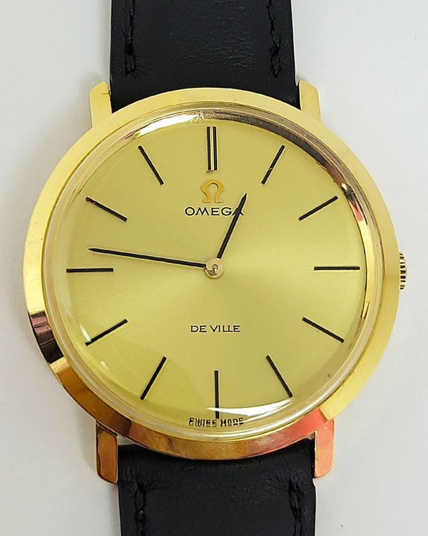 1969 Omega De Ville 34MM Champagne Dial Aftermarket Leather Strap (111.067)