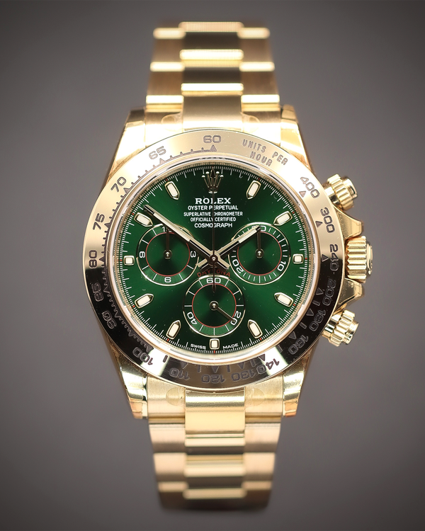 2018 Rolex Cosmograph Daytona "John Mayer" 40MM Green Dial Yellow Gold Oyster Bracelet (116508)