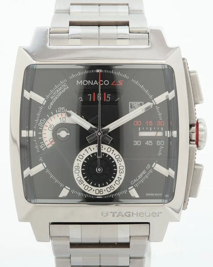 No Reserve - Tag Heuer Monaco LS 40.5MM Black Dial Steel Bracelet (CAL2110)