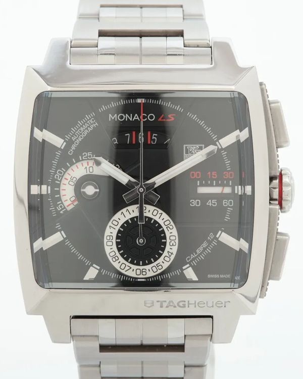 No Reserve - Tag Heuer Monaco LS 40.5MM Black Dial Steel Bracelet (CAL2110)