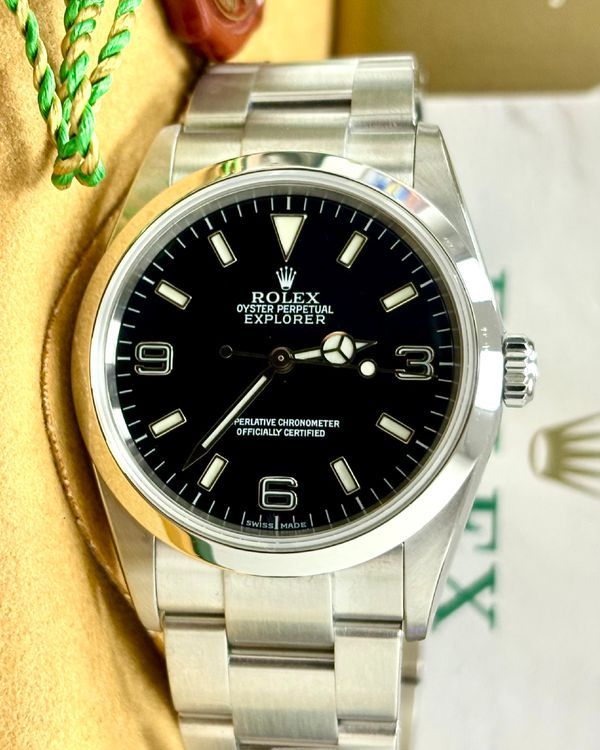 2003 Rolex Explorer 36MM Black Dial Oyster Steel Bracelet (114270)
