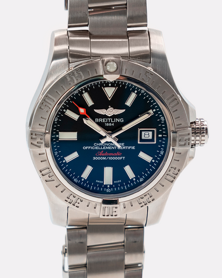Breitling Avenger II Seawolf 45MM Black Dial Steel Bracelet (A17331)