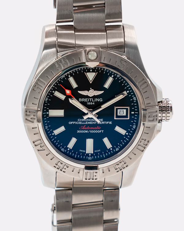 Breitling Avenger II Seawolf 45MM Black Dial Steel Bracelet (A17331)