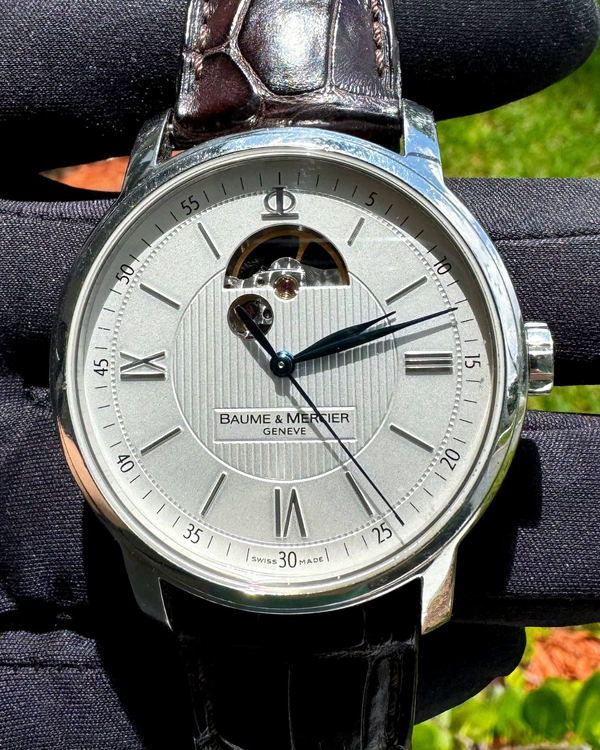 Baume & Mercier Classima 42MM Silver Dial Leather Strap (MOA08688)