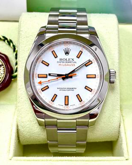 Rolex Milgauss 40MM White Dial Oyster Bracelet (116400)