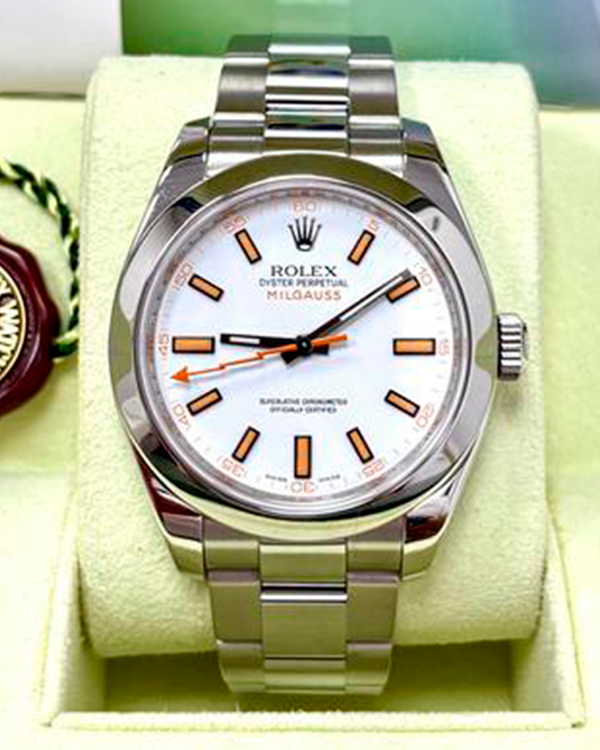 Rolex Milgauss 40MM White Dial Oyster Bracelet (116400)
